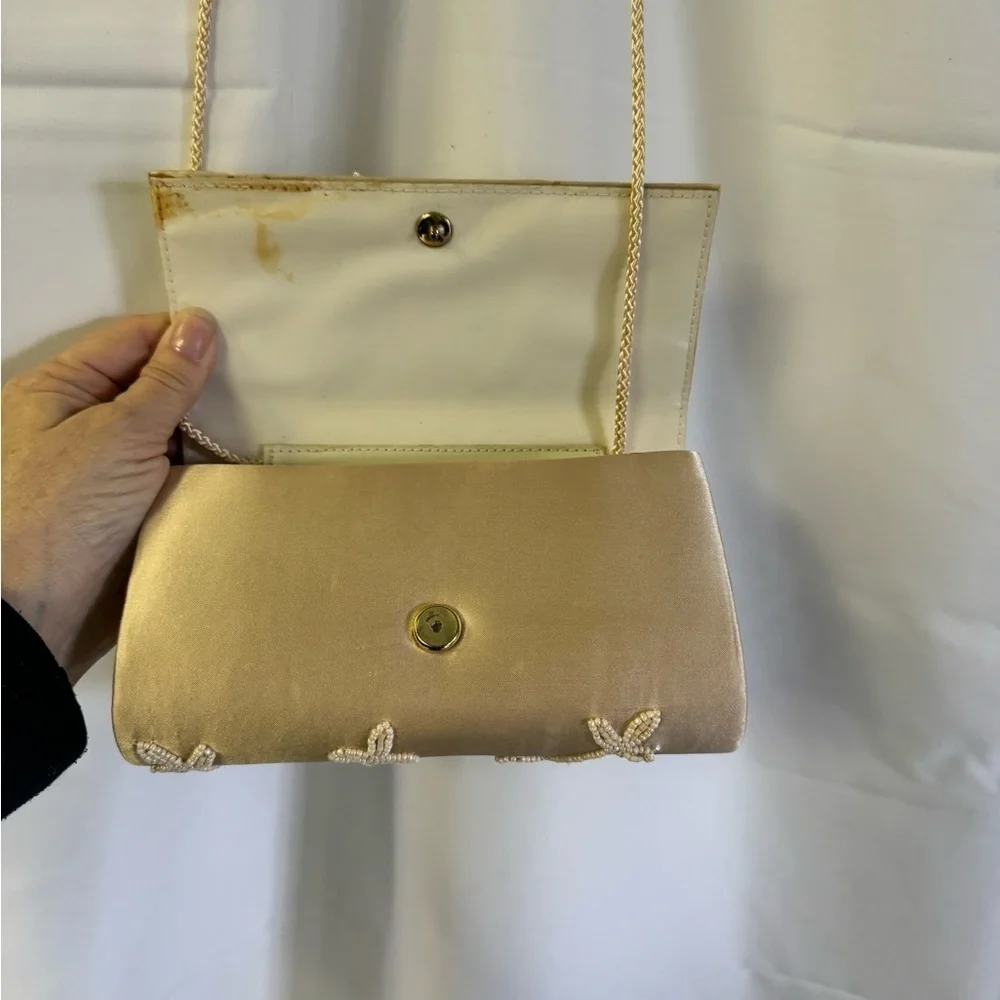 Beaded Clutch /‎ Purse Tan